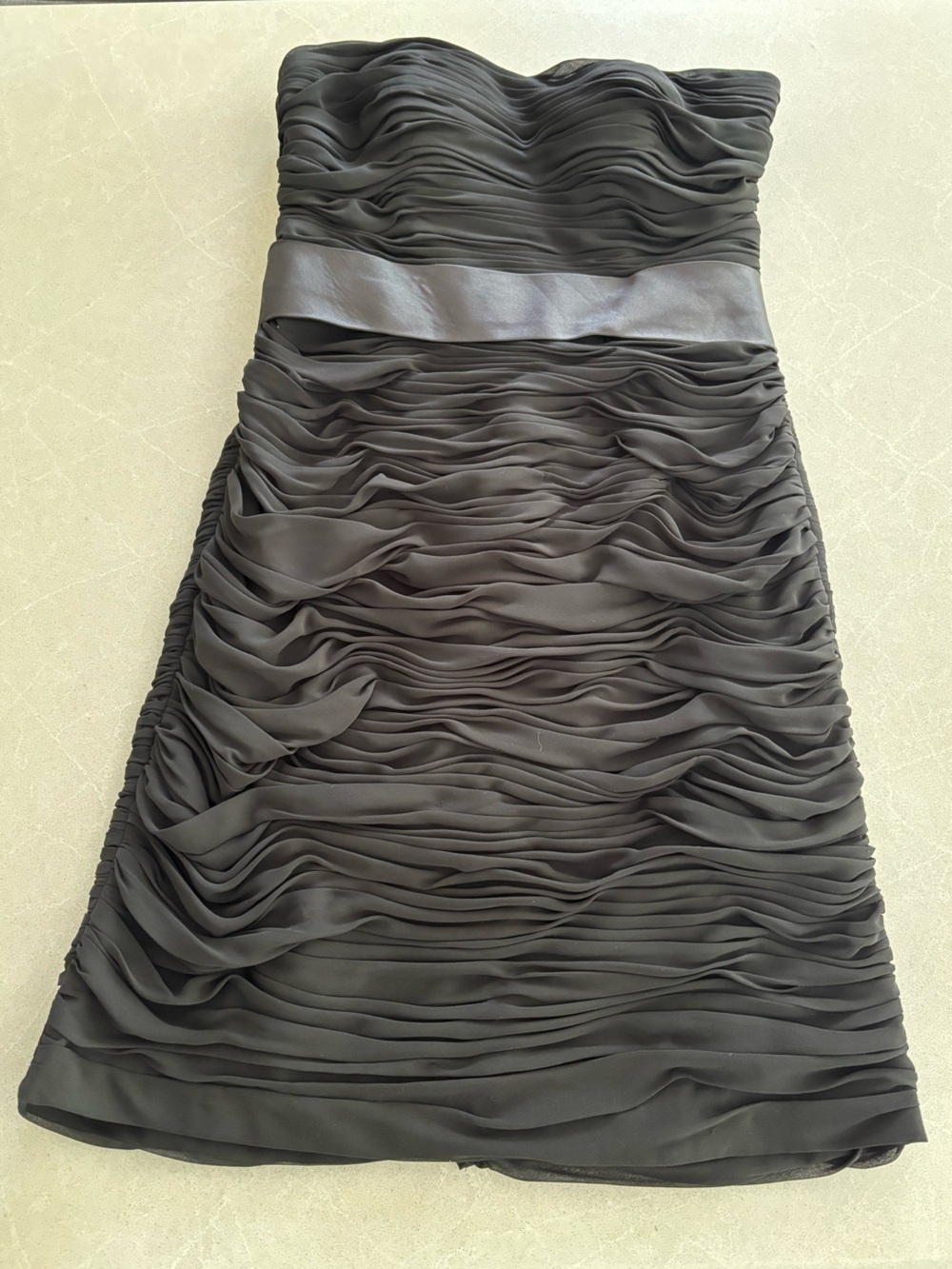 Bill Levkoff Vintage Y2K Strapless Black Ruched Bodycon Cocktail Mini Dress 12